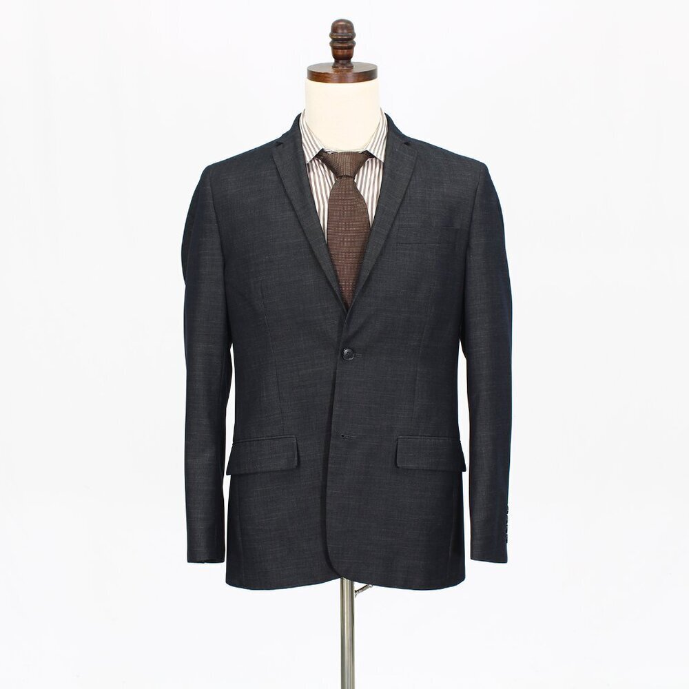 Perry Ellis 40R Gray Solid 2-Button Sport Coat Blazer Jacket G936